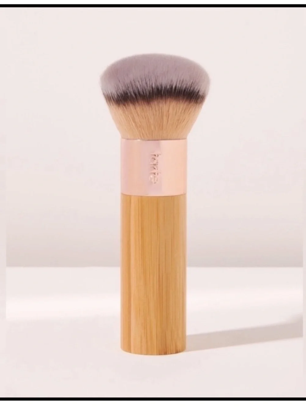 tarte Bamboo Kabuki makeup Brush - Natural Brown Handle with Taupe Bristles NEW!